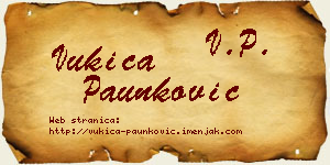 Vukica Paunković vizit kartica